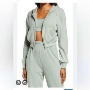 SKIMS waffle hoodie and joggers SET in Mineral